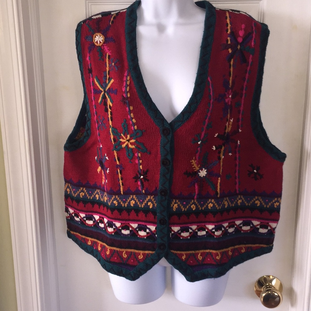 Vintage Ugly Christmas sweater Sigrid Olsen Orvis